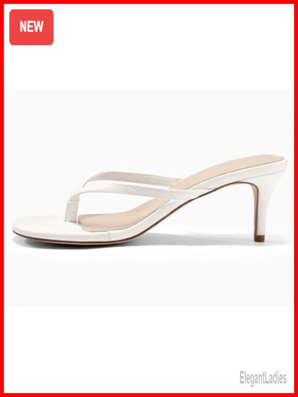 Kitten Heel Thong Sandals T-Strap Open Toe Slip On Summer Beach Shoes